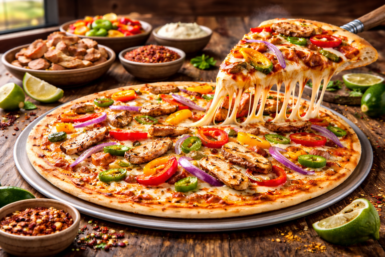 Thin Crust Chicken Fajita Large Pizza at Pizza Hut – Fajita Chicken, Peppers, Onions