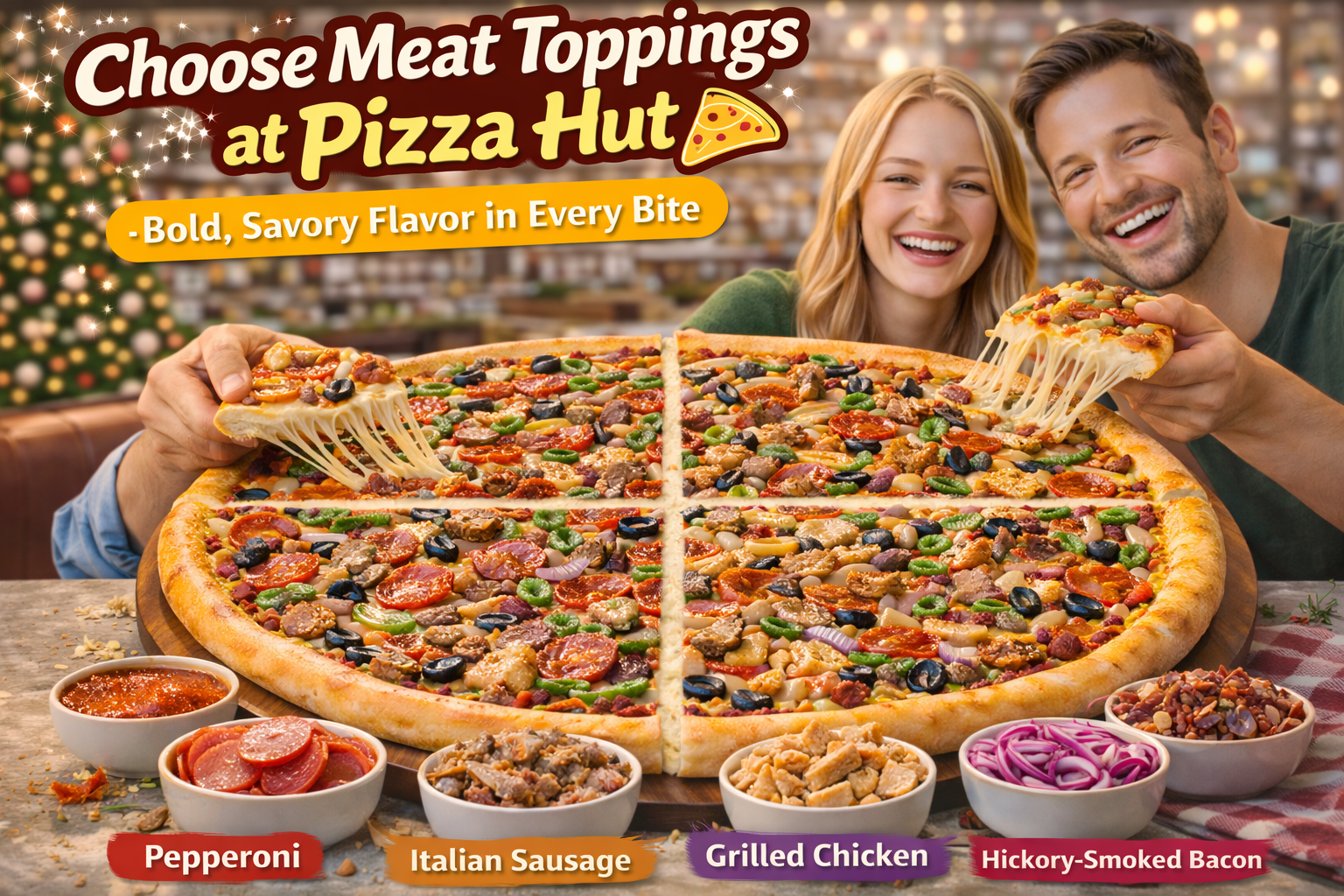 Choose Meat Toppings at Pizza Hut