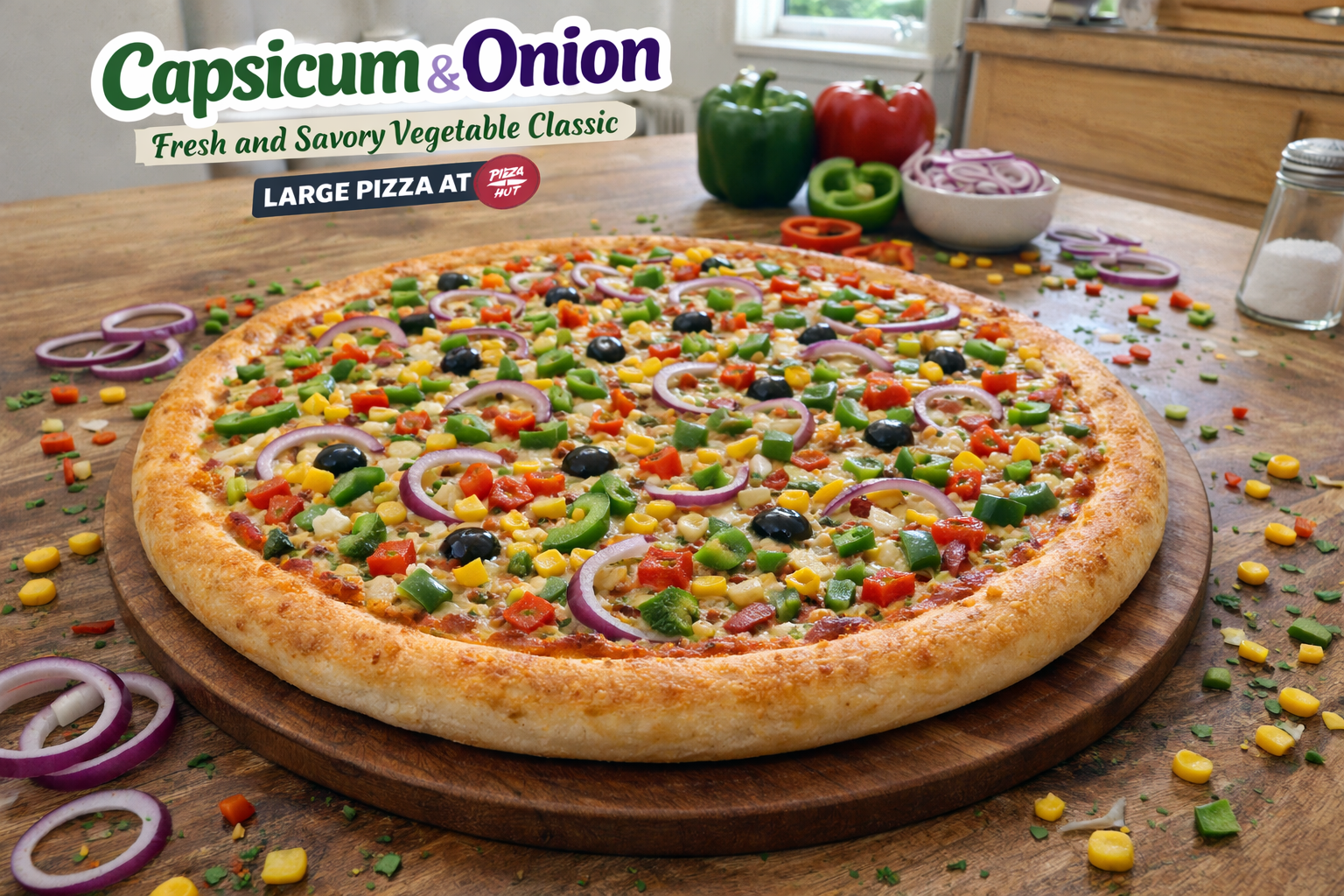 Capsicum & Onion Large Pizza
