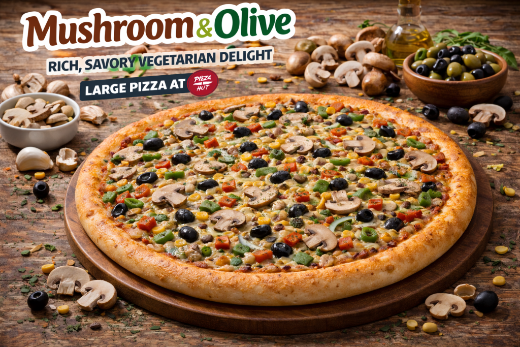 Mushroom & Olive Large Pizza
