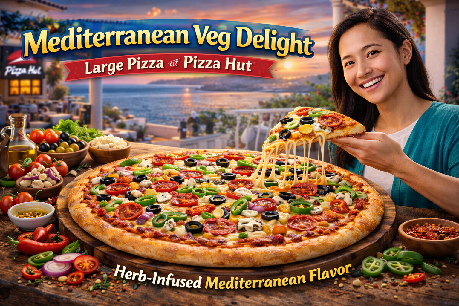 Mediterranean Veg Delight Large Pizza