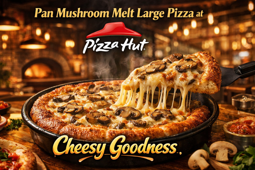 Pan Mushroom Melt Large Pizza at Pizza Hut – Cheesy Goodness