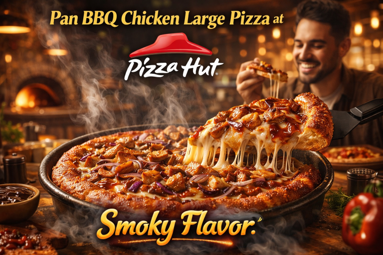 Pan BBQ Chicken Large Pizza at Pizza Hut – Smoky Flavor