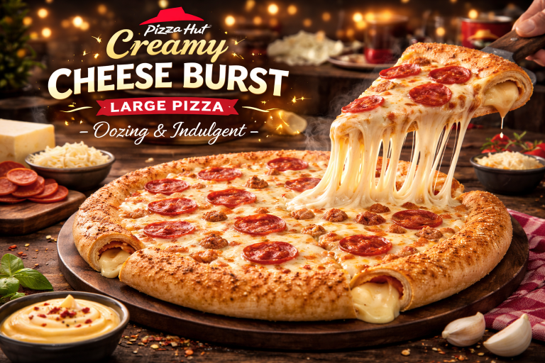 Creamy Cheese Burst Large Pizza at Pizza Hut – Oozing & Indulgent