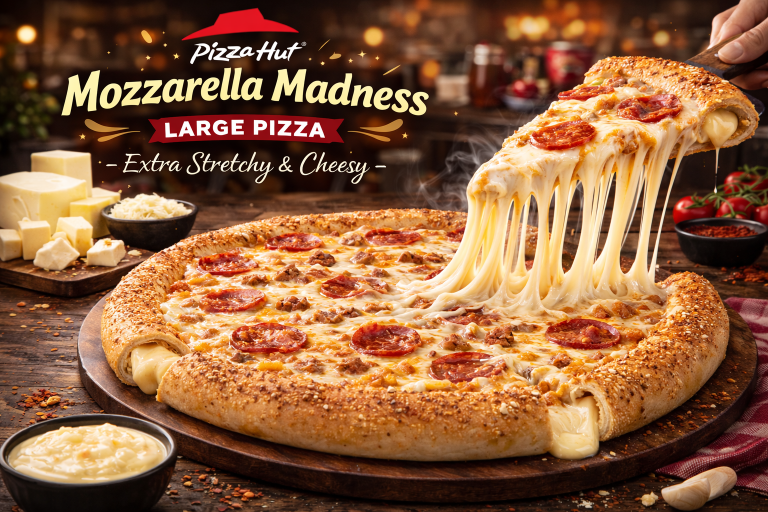 Mozzarella Madness Large Pizza at Pizza Hut – Extra Stretchy & Cheesy