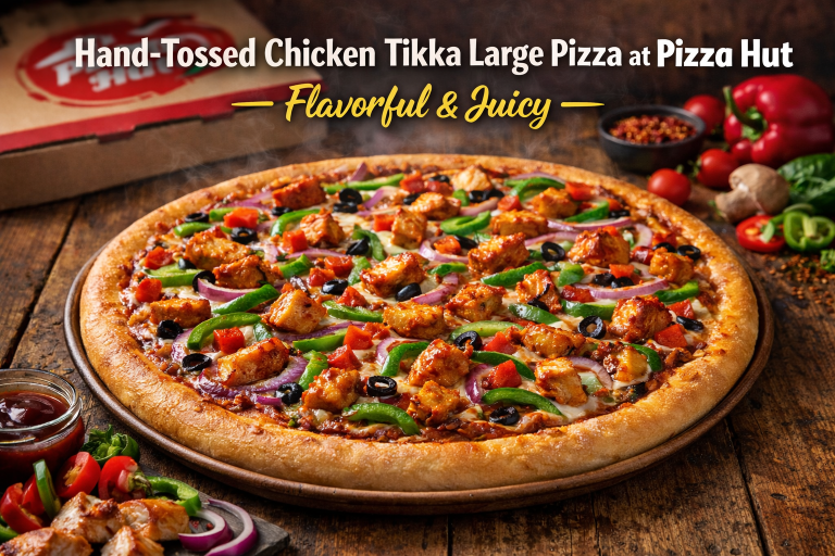 Hand-Tossed Chicken Tikka Large Pizza at Pizza Hut – ,Flavorful & Juicy