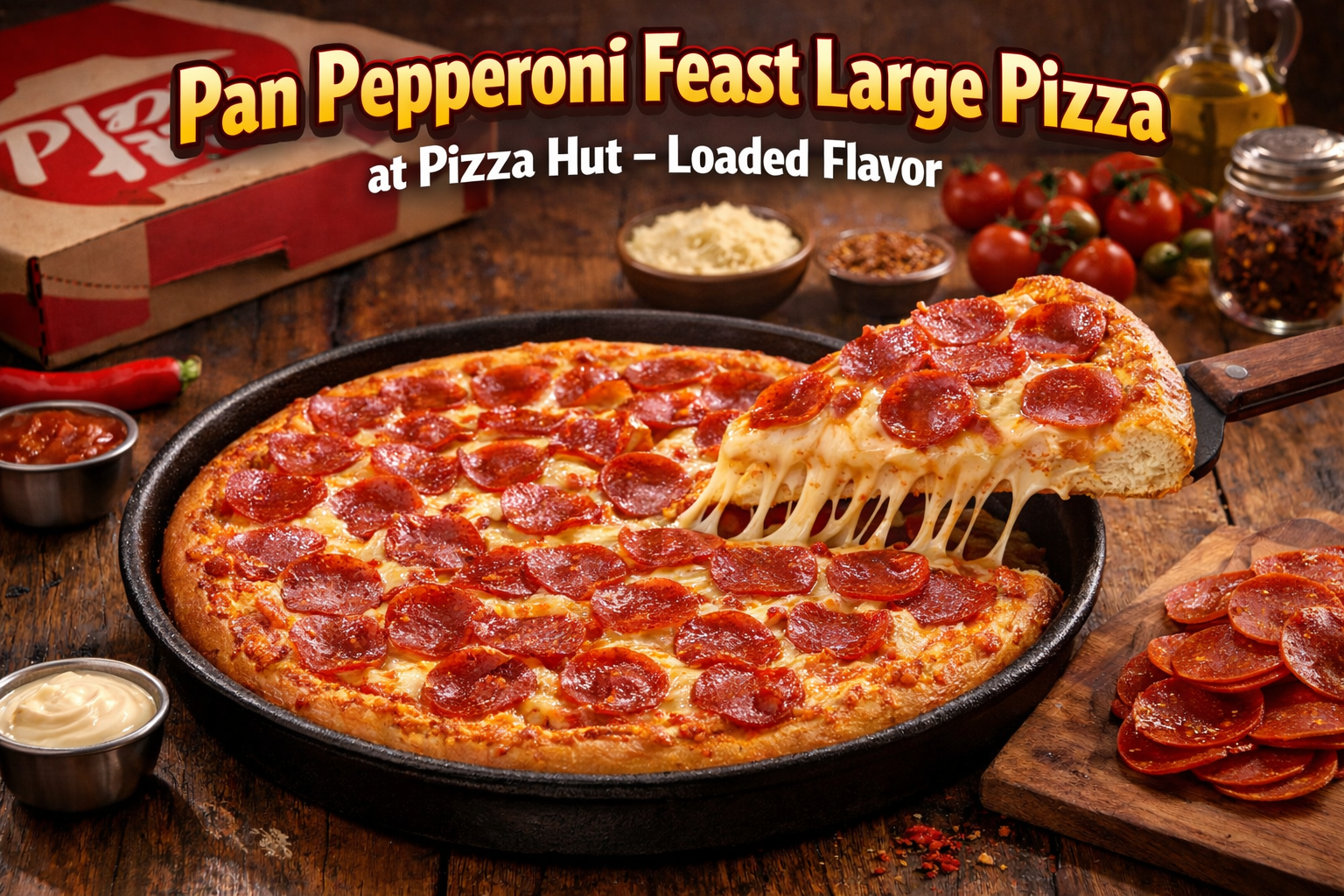 Pan Pepperoni Feast Large Pizza at Pizza Hut – Loaded Flavor