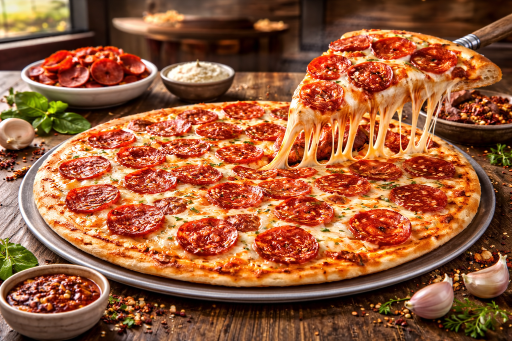 Thin Crust Pepperoni Large Pizza at Pizza Hut – Crispy Pepperoni Pizza