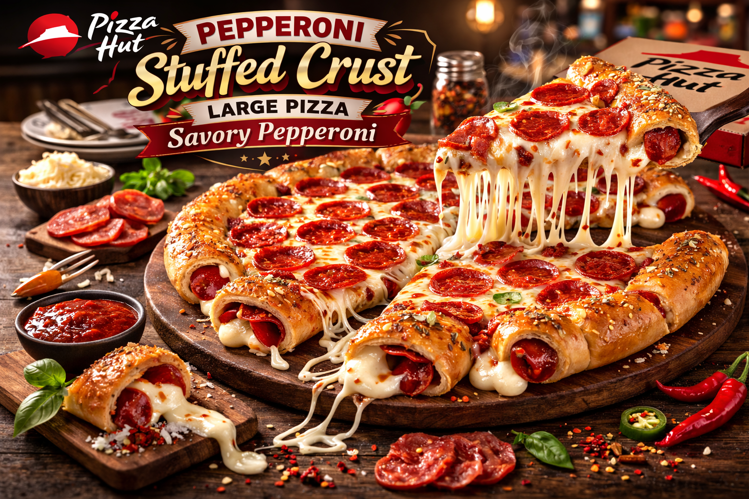 Pepperoni Stuffed Crust Large